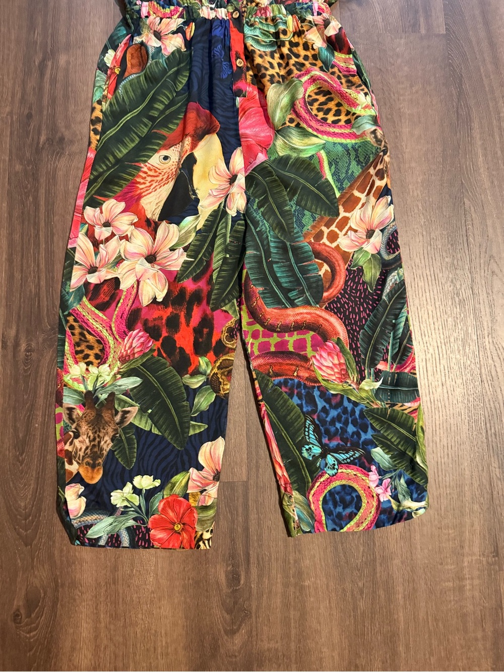 FARM Rio Multicolor Tropical Button-Front Jumpsuit - Picture 9 of 10
